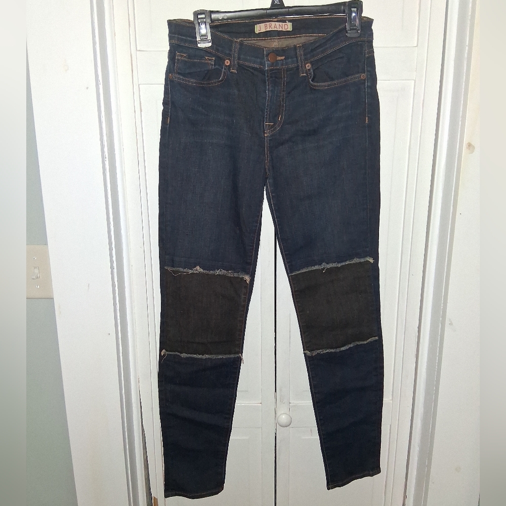 J Brand Indigo Patched Jeans